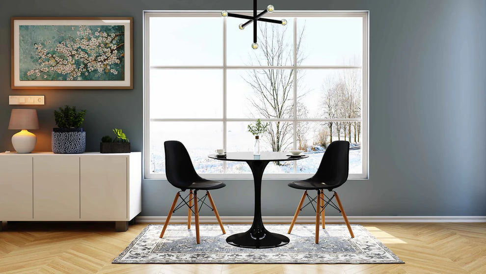 Tulip Fiberglass Black Dining Table - 32" Round By Modholic | Dining Tables | Modishstore - 5