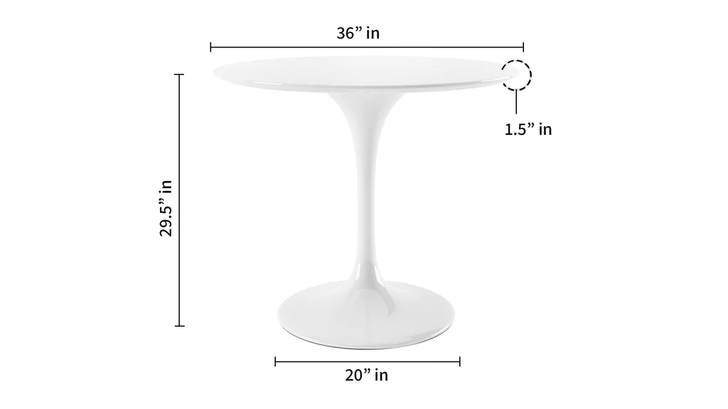Tulip Fiberglass White Dining Table - 32" Round By Modholic | Dining Tables | Modishstore - 8