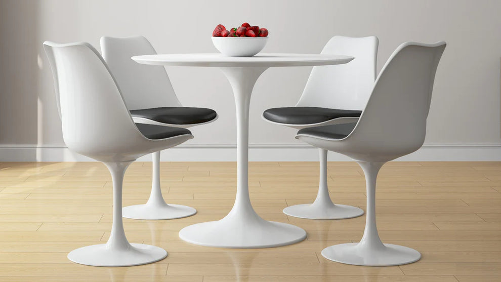 Tulip Fiberglass White Dining Table - 32" Round By Modholic | Dining Tables | Modishstore - 7