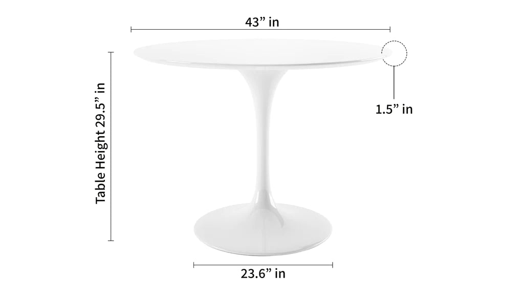 Tulip Fiberglass White Dining Table - 32" Round By Modholic | Dining Tables | Modishstore - 11