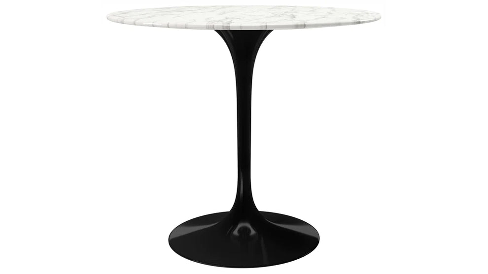Tulip Marble Dining Table - 32" Round, Black Base By Modholic | Dining Tables | Modishstore