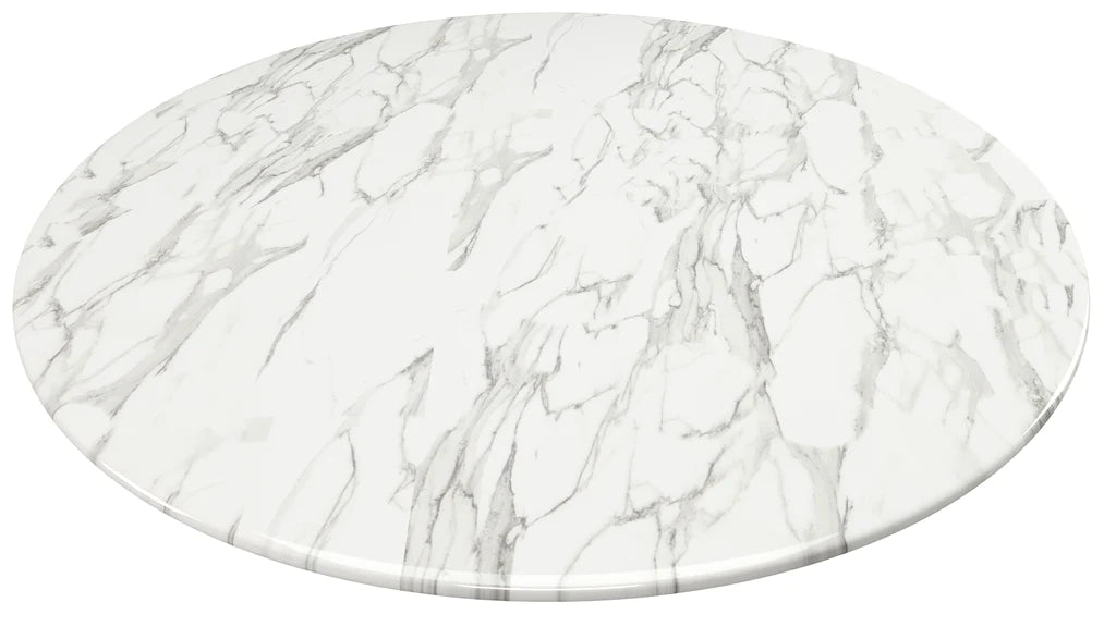 Tulip Marble Dining Table - 32" Round, Black Base By Modholic | Dining Tables | Modishstore - 2