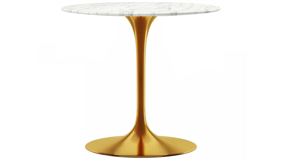Tulip Marble Dining Table - 32" Round, Black Base By Modholic | Dining Tables | Modishstore - 6