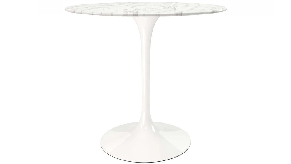 Tulip Marble Dining Table - 32" Round, Black Base By Modholic | Dining Tables | Modishstore - 7