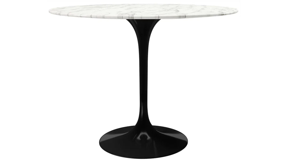 Tulip Marble Dining Table - 42" Round, Black Base By Modholic | Dining Tables | Modishstore - 2