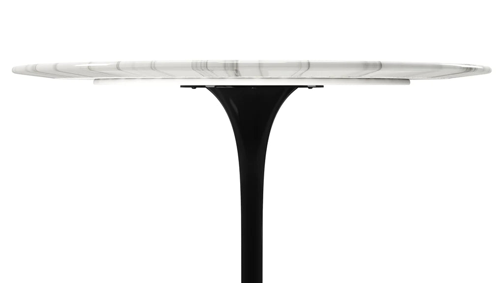 Tulip Marble Dining Table - 42" Round, Black Base By Modholic | Dining Tables | Modishstore - 3