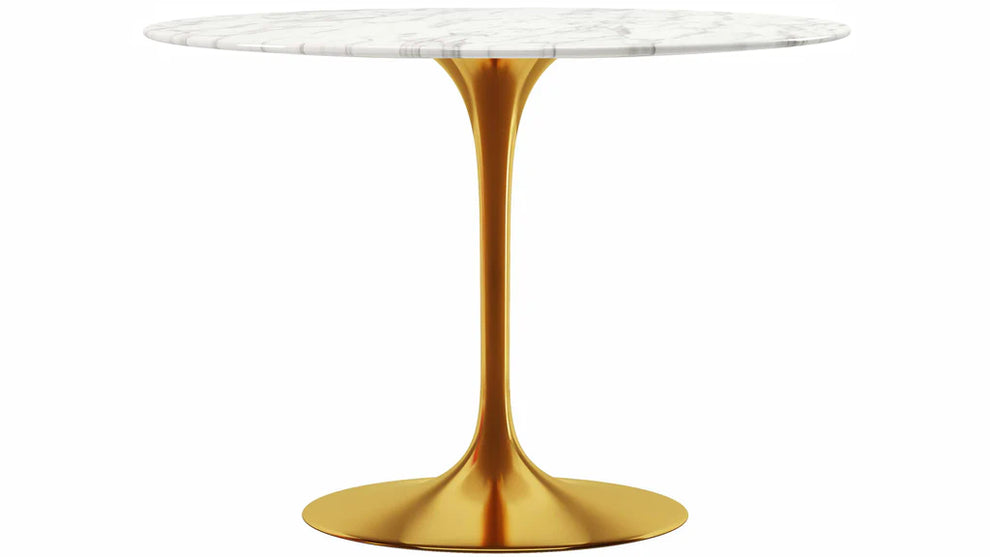 Tulip Marble Dining Table - 42" Round, Black Base By Modholic | Dining Tables | Modishstore - 8
