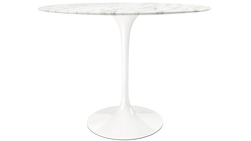 Tulip Marble Dining Table - 42" Round, Black Base By Modholic | Dining Tables | Modishstore - 9