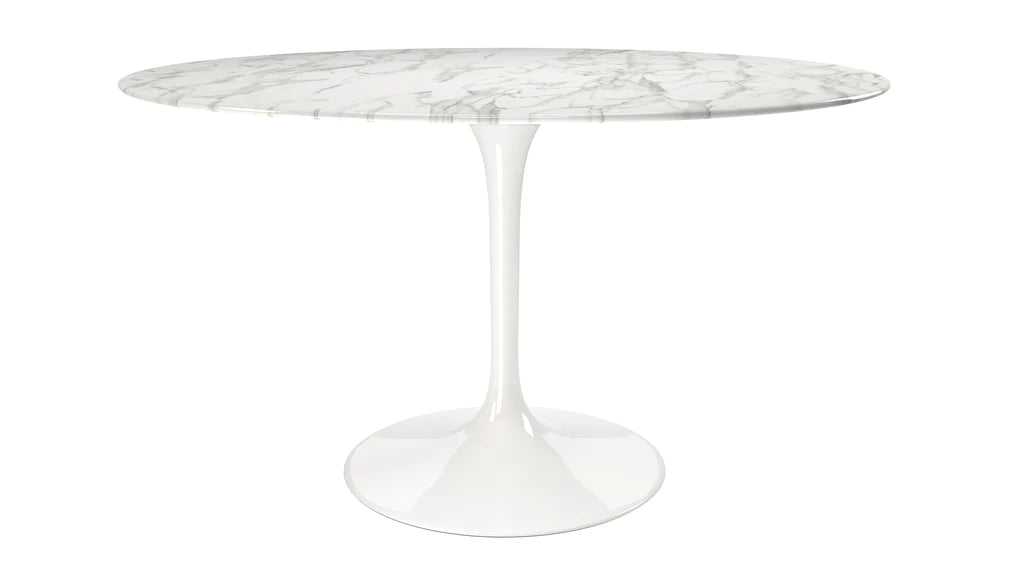 Tulip Marble Dining Table - 54" Round, Black Base By Modholic | Dining Tables | Modishstore - 6