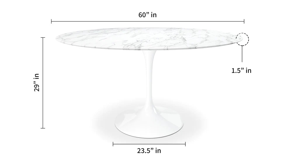 Tulip Marble Dining Table - 60" Round By Modholic | Dining Tables | Modishstore - 3
