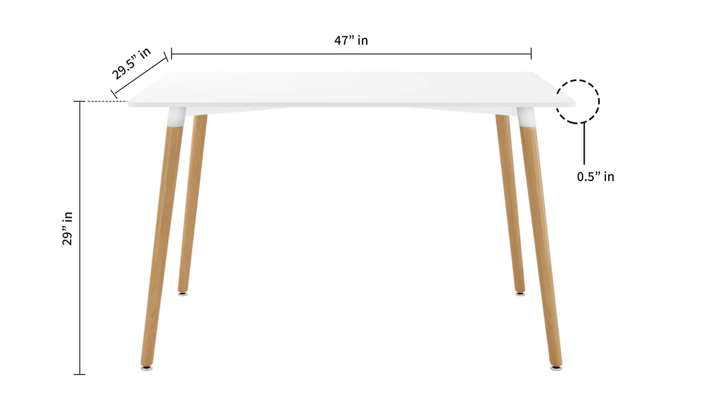 Vincent Dining Table White By Modholic | Dining Tables | Modishstore - 5