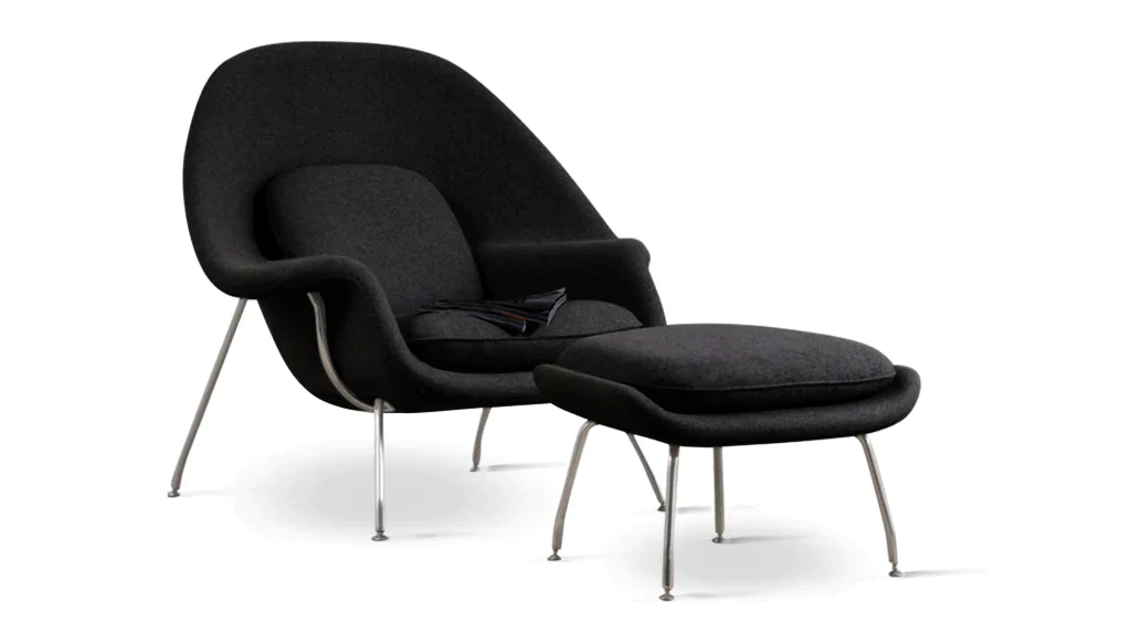 Haven Lounge Chair & Ottoman, Black By Modholic | Lounge Chairs | Modishstore