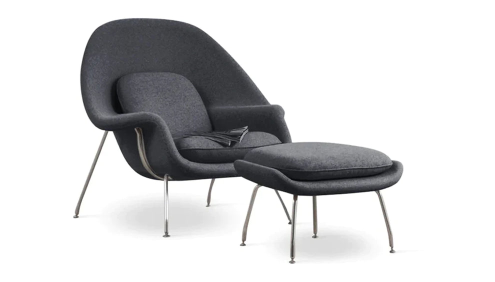 Haven Lounge Chair & Ottoman, Black By Modholic | Lounge Chairs | Modishstore - 9