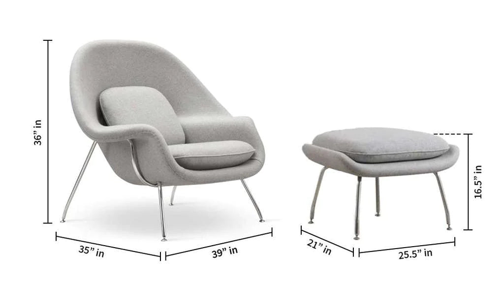 Haven Lounge Chair & Ottoman, Black By Modholic | Lounge Chairs | Modishstore - 12