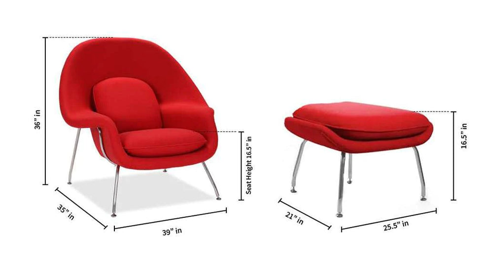 Haven Lounge Chair & Ottoman, Black By Modholic | Lounge Chairs | Modishstore - 17
