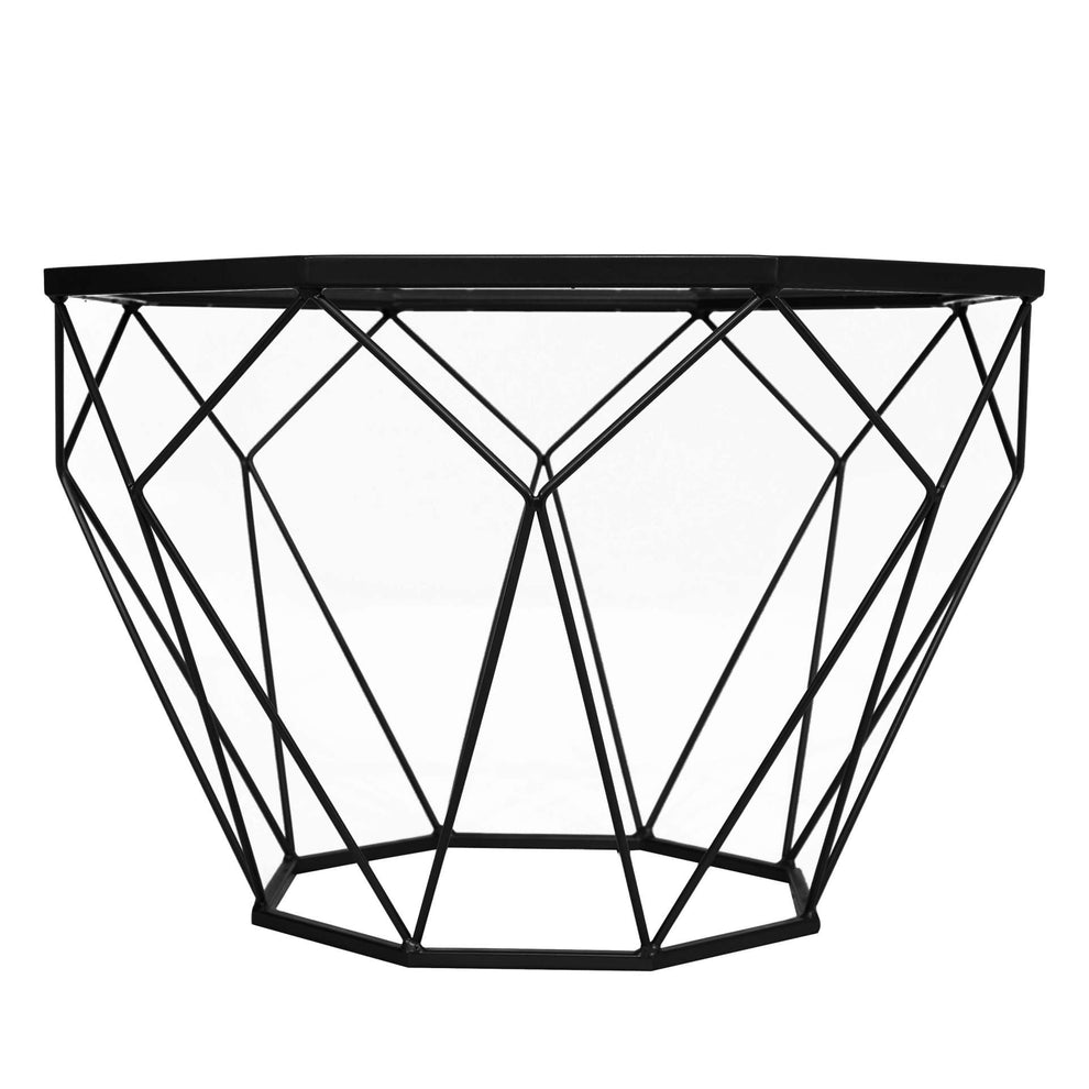 LeisureMod Malibu Modern Octagon Glass Top Coffee Table With Gold Chrome Base | Coffee Tables | Modishstore - 8