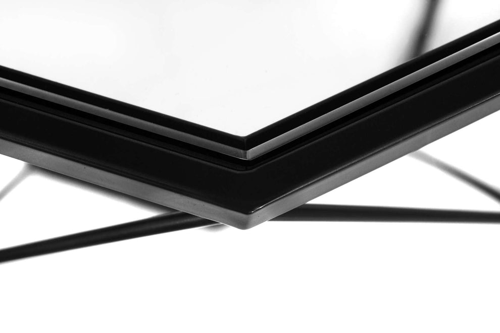 LeisureMod Malibu Modern Octagon Glass Top Coffee Table With Gold Chrome Base | Coffee Tables | Modishstore - 9