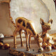 Roost Winter Scene Golden Deer - Set Of 2