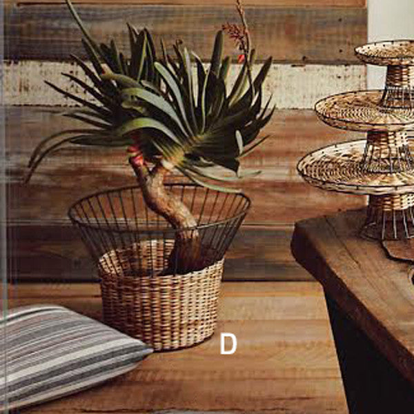 Roost Rattan & Iron Baskets - Set Of 3