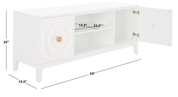 Safavieh Riya 2 Door 1 Shelf Media Stand - White | TV Stands | Modishstore - 3