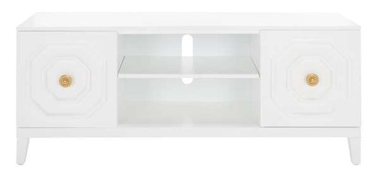 Safavieh Riya 2 Door 1 Shelf Media Stand - White | TV Stands | Modishstore