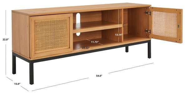 Safavieh Zadie 1 Shelf Rattan Media Stand - Natural With Natural Rattan | TV Stands | Modishstore - 4