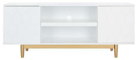 Safavieh Kit 3 Shelf Patterned Media Stand - White | TV Stands | Modishstore