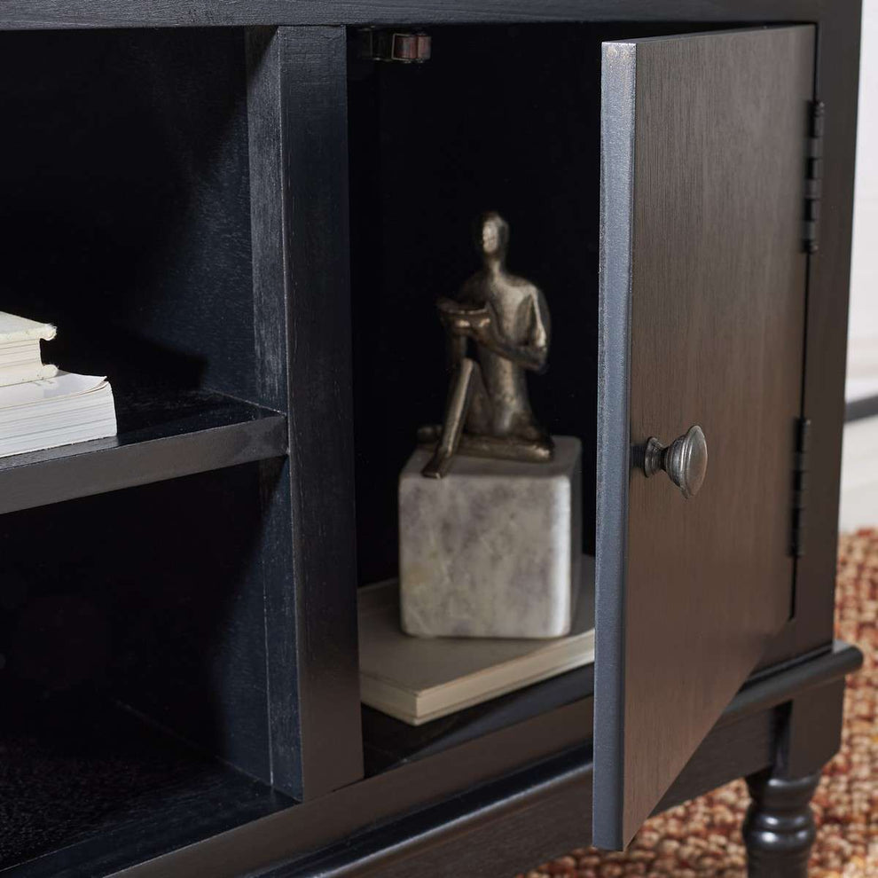 Safavieh Ozark 2 Door 1 Shelf Media Stand - Black | TV Stands | Modishstore - 4