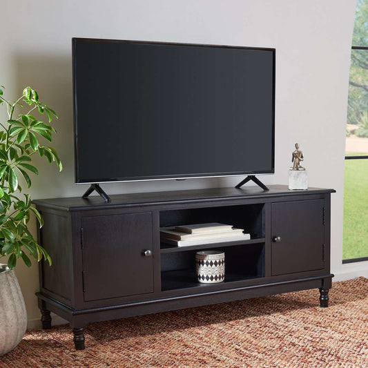 Safavieh Ozark 2 Door 1 Shelf Media Stand - Black | TV Stands | Modishstore