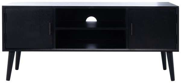 Safavieh Sorrel Mid Century 2 Door 1 Shelf Media Stand - Black | TV Stands | Modishstore - 2