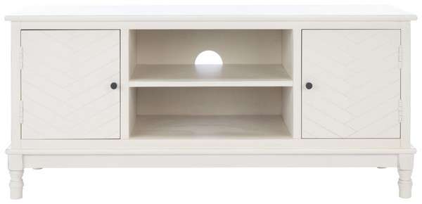 Safavieh Magnolia 2 Door 2 Shelf Media Stand - Distressed White | TV Stands | Modishstore - 2