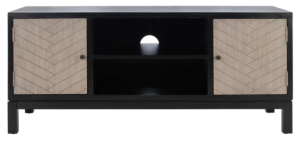 Safavieh Ajana 2 Door 1 Shelf Media Stand - Black | TV Stands | Modishstore - 2