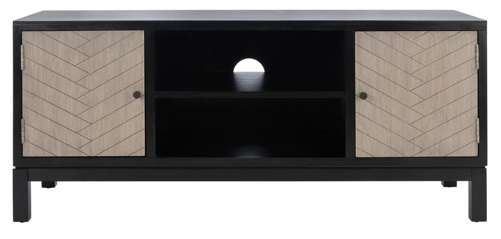 Safavieh Ajana 2 Door 1 Shelf Media Stand - Black | TV Stands | Modishstore - 2