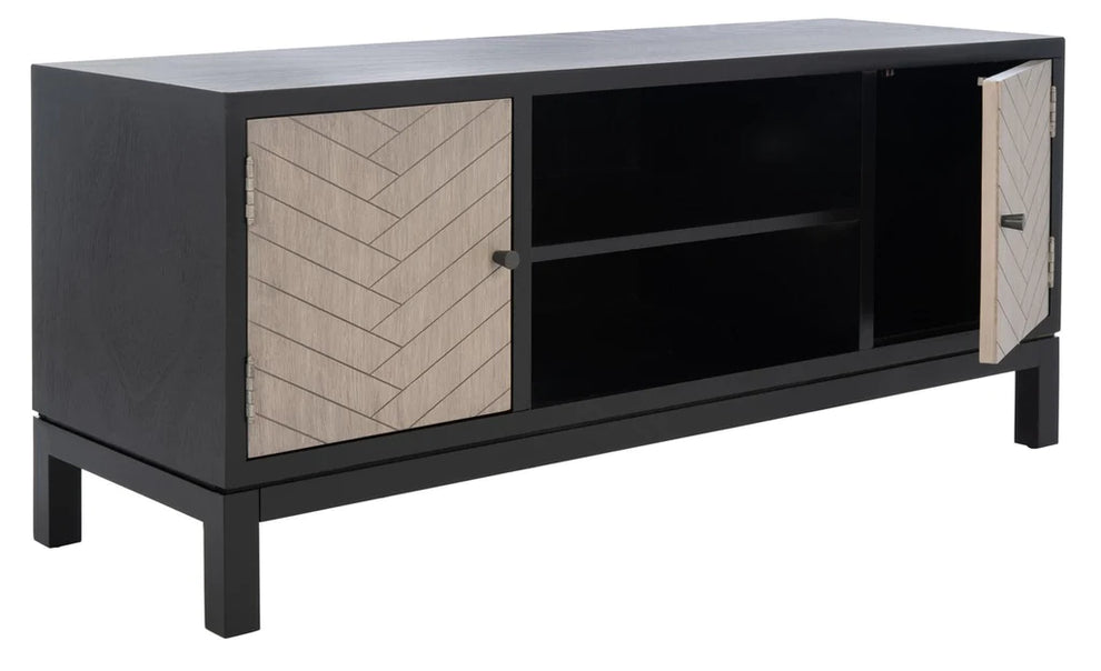Safavieh Ajana 2 Door 1 Shelf Media Stand - Black | TV Stands | Modishstore - 9