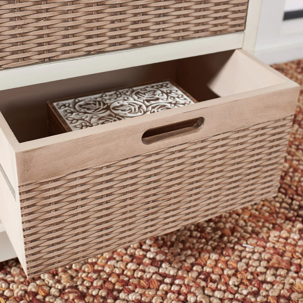 Safavieh Landers 4 Drawer Media Stand - Distressed White | TV Stands | Modishstore - 9