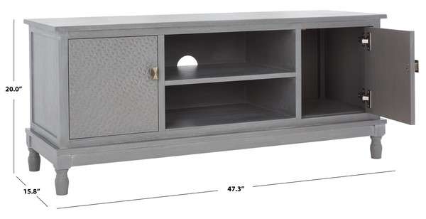 Safavieh Halton 2 Door 1 Shelf Media Stand - White Washed Gray | TV Stands | Modishstore - 4