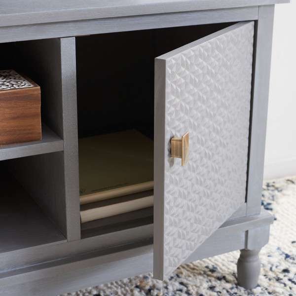 Safavieh Halton 2 Door 1 Shelf Media Stand - White Washed Gray | TV Stands | Modishstore - 3
