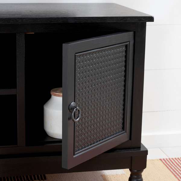 Safavieh Haines 2Dr 1 Shelf Media Stand - Black | TV Stands | Modishstore - 3