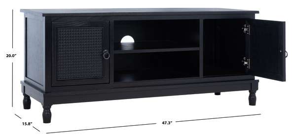 Safavieh Haines 2Dr 1 Shelf Media Stand - Black | TV Stands | Modishstore - 4