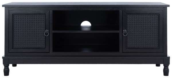 Safavieh Haines 2Dr 1 Shelf Media Stand - Black | TV Stands | Modishstore - 2