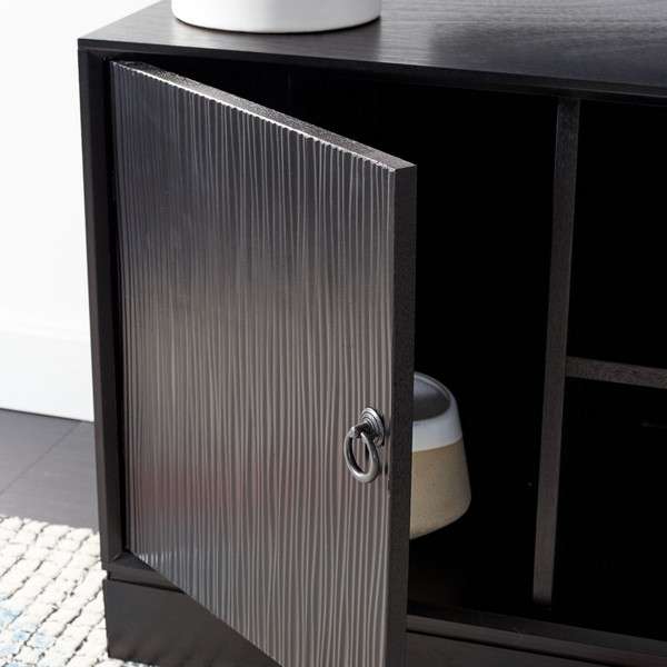 Safavieh Aliyah 2Dr 1 Shelf Media Stand - Black | TV Stands | Modishstore - 3