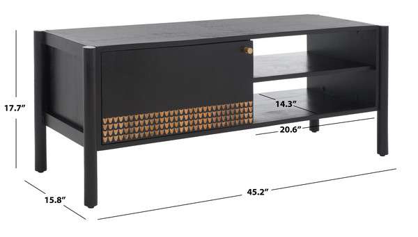 Safavieh Errington 2 Shelf Media Stand - Black | TV Stands | Modishstore - 3