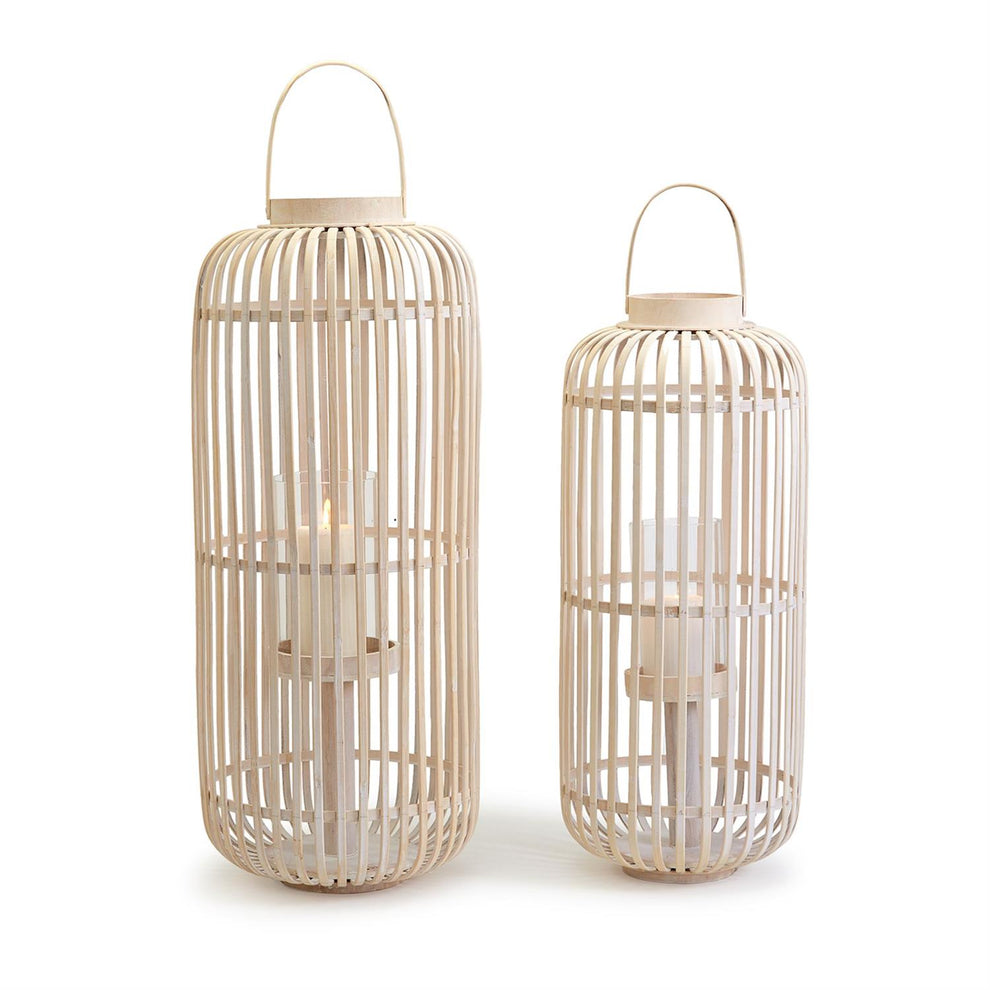 Hand-Crafted Lanterns With Handle Includes Glass Sleeve Set Of 2 By Two's Company | Lanterns | Modishstore - 3