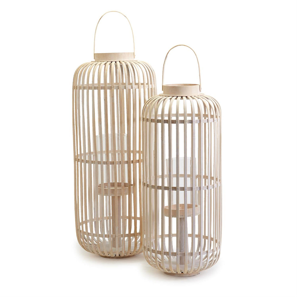 Hand-Crafted Lanterns With Handle Includes Glass Sleeve Set Of 2 By Two's Company | Lanterns | Modishstore - 4