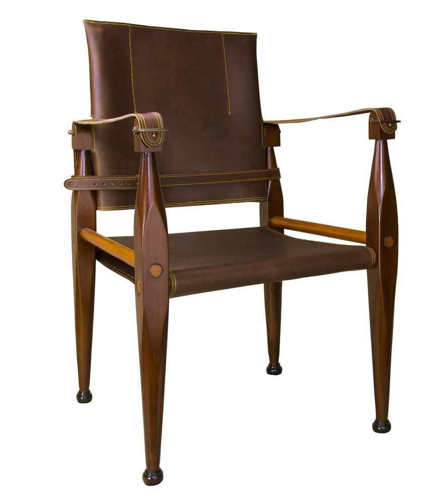 Bridle Leather Campaign Chair by Authentic Models | Armchairs | Modishstore-2