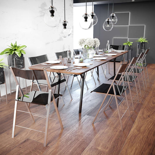 LeisureMod Menno Modern Acrylic Folding Chair, Set of 2 | Dining Chairs | Modishstore