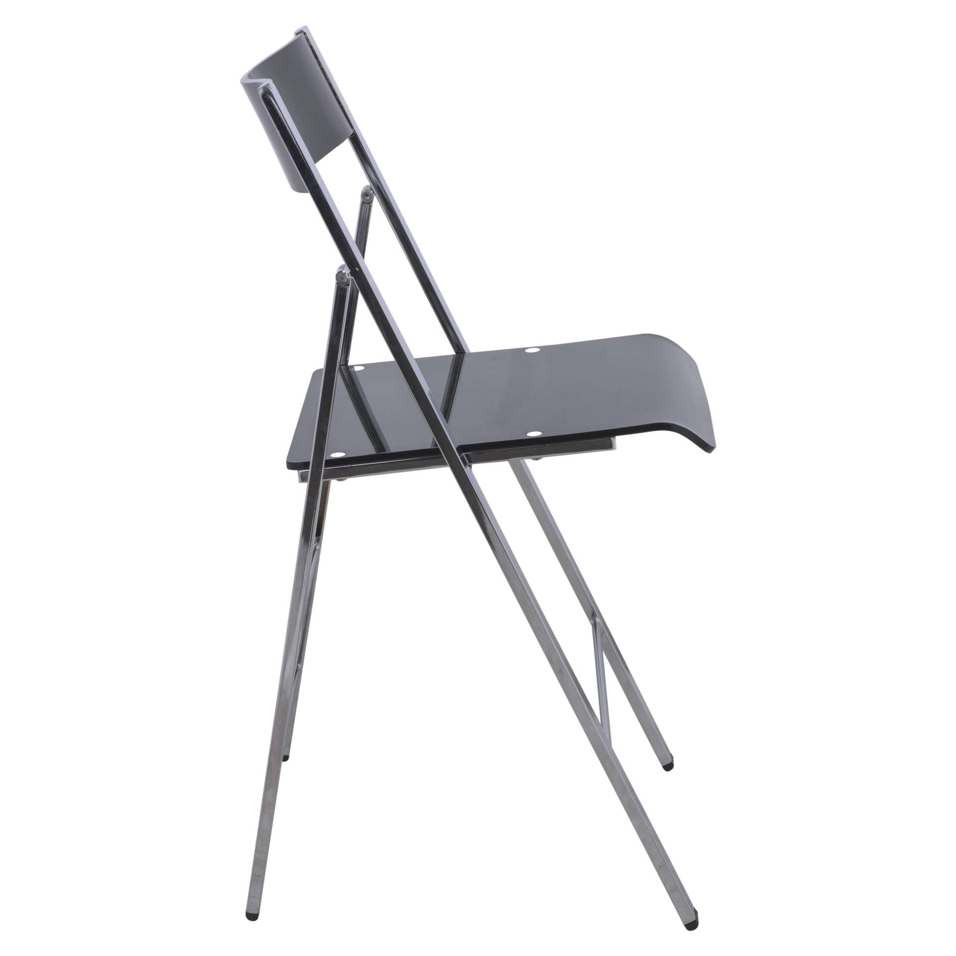 LeisureMod Menno Modern Acrylic Folding Chair, Set of 2 | Dining Chairs | Modishstore - 6
