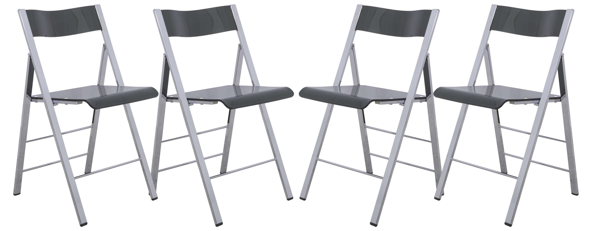 LeisureMod Menno Modern Acrylic Folding Chair, Set of 4 | Dining Chairs | Modishstore - 8