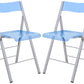LeisureMod Menno Modern Acrylic Folding Chair, Set of 2 | Dining Chairs | Modishstore - 12