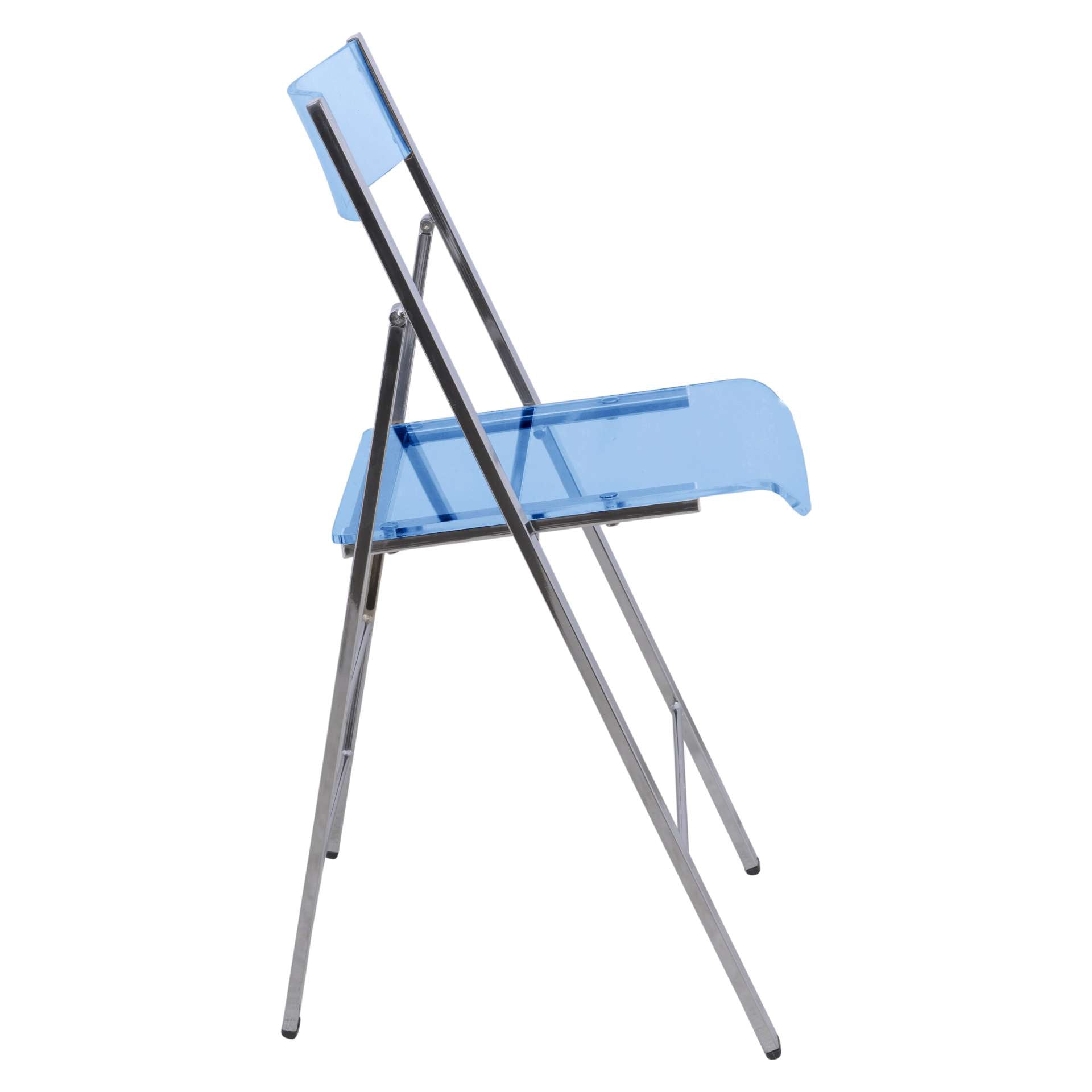 LeisureMod Menno Modern Acrylic Folding Chair, Set of 2 | Dining Chairs | Modishstore - 13